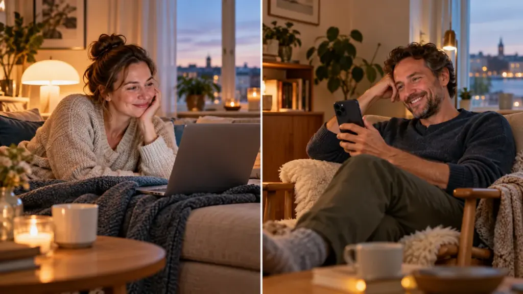 LAT-suhde: yhdessä mutta eri kodeissa | Dildokauppa.fi 1 Kaksi eri kodeissa asuvaa kumppania pitää yhteyttä videopuhelulla.