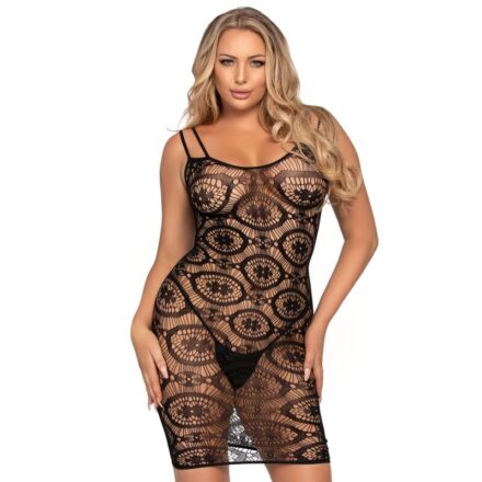 Leg Avenue 86961 Daisy Crochet -minimekko, musta, yksi koko