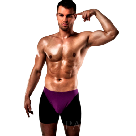 Passion Boxer 009 -bokserit, liila ja musta, S/M