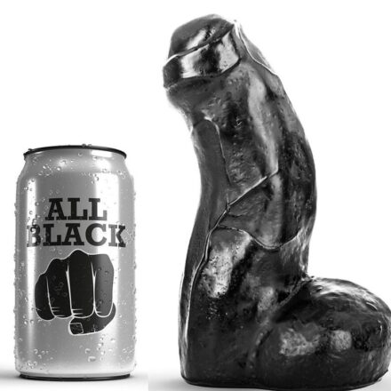 All Black -dildo, musta, 17 cm
