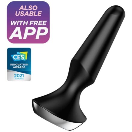 Satisfyer Plug Ilicious 2 -värisevä anaalitappi, musta