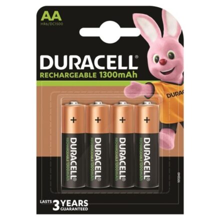 Duracell Rechargeable AA (HR6) -ladattava paristo, 1300 mAh, 4 kpl
