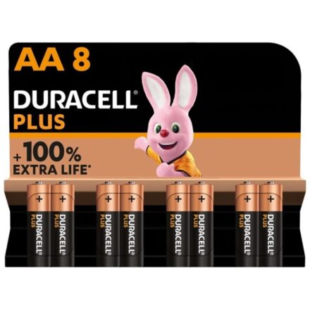 Duracell Plus AA (LR6) -alkaliparisto, 1,5 V, 8 kpl
