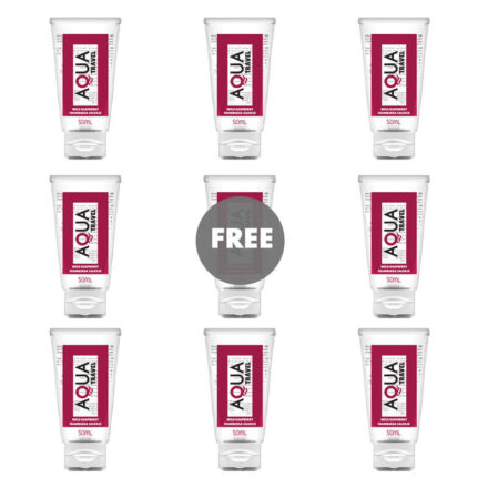 AQUA TRAVEL - WILD RASPBERRY FLAVOUR WATERBASED LUBRICANT - 50 ML 8+1 FREE