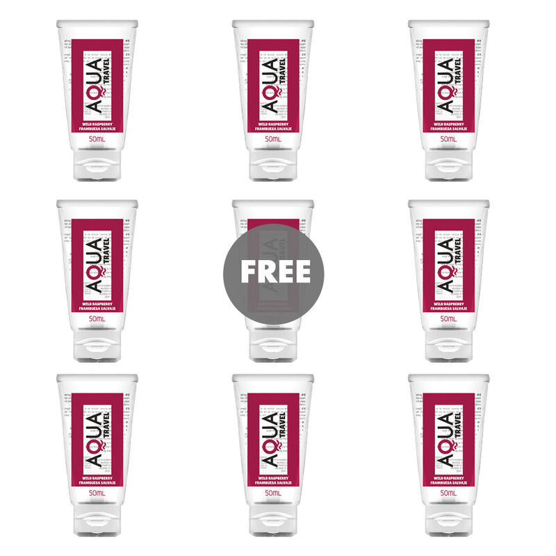 AQUA TRAVEL - WILD RASPBERRY FLAVOUR WATERBASED LUBRICANT - 50 ML 8+1 FREE