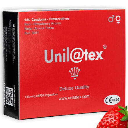 Unilatex Strawberry -kondomit, 144 kpl