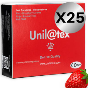 UNILATEX - RED / STRAWBERRY PRESERVATIVES PACK 25 X 144 UNITS