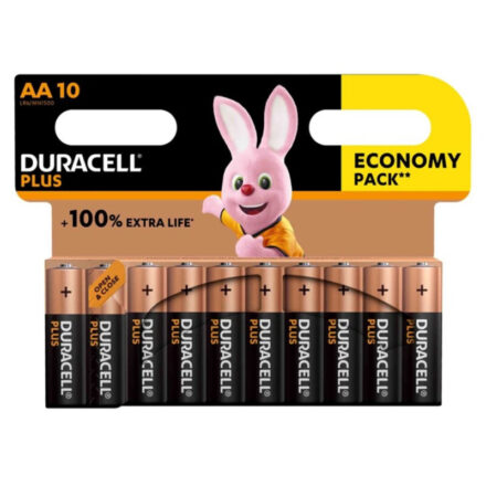 Duracell Plus AA -alkaliparisto, 1,5 V, 10 kpl