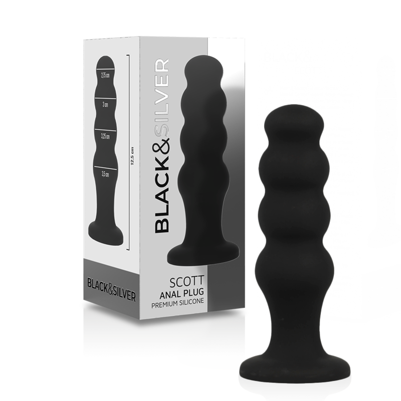 BLACKSILVER - SCOTT PREMIUM SILICONE ANAL PLUG BLACK