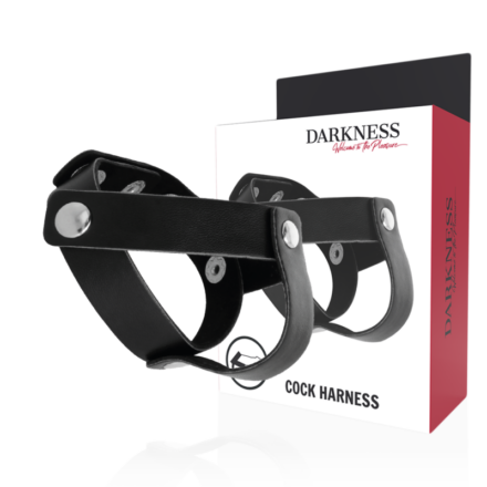 Darkness -nahkainen penis- ja kivesrengas