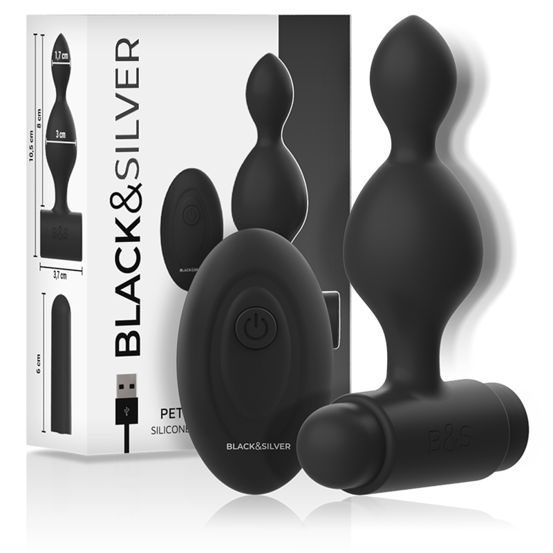 BLACKSILVER - TUCKER SMALL SILICONE ANAL PLUG REMOTE CONTROL