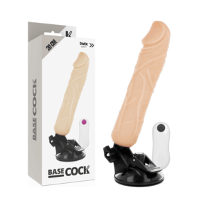 BASECOCK - VIBRADOR REALÍSTICO CONTROL REMOTO NATURAL 20 CM -O- 4 CM