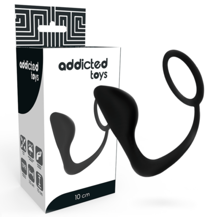 Addicted Toys -anaalitappi ja penisrengas, musta