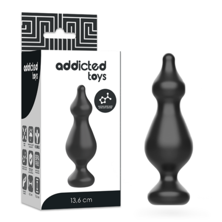 Addicted Toys -anaalitappi, musta, 13,6 cm