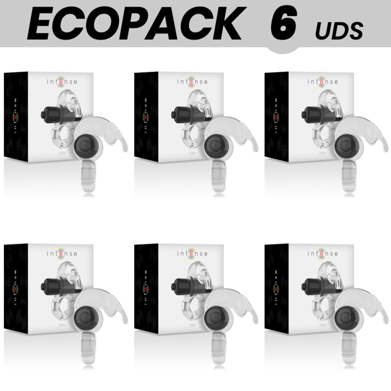 ECOPACK 6 UNITS - INTENSE FRY TRANSPARENT VIBRATOR RING