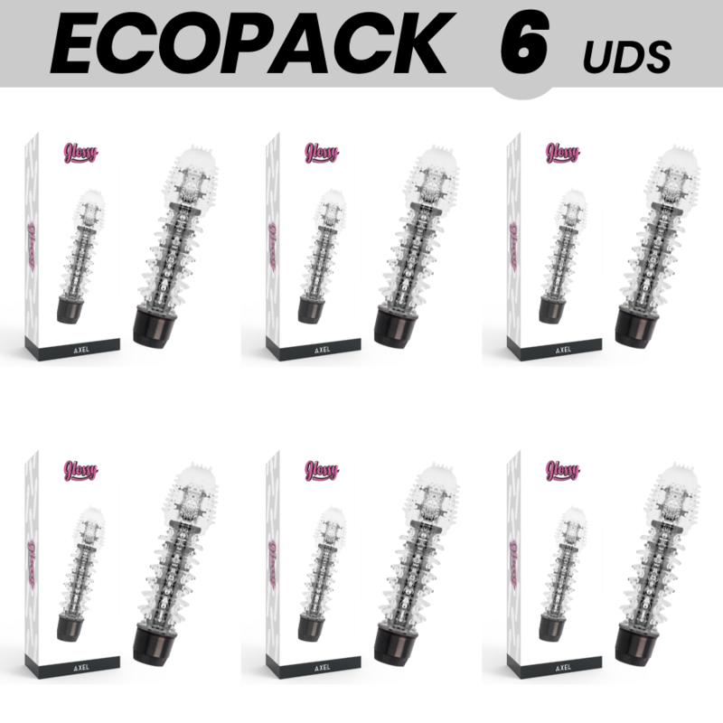 ECOPACK 6 UNITS - GLOSSY AXEL VIBRATOR BLACK