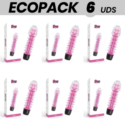 ECOPACK 6 UNITS - GLOSSY AXEL VIBRATOR PINK