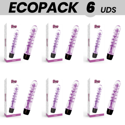 ECOPACK 6 UNITS - GLOSSY LENNY VIBRATOR PURPLE