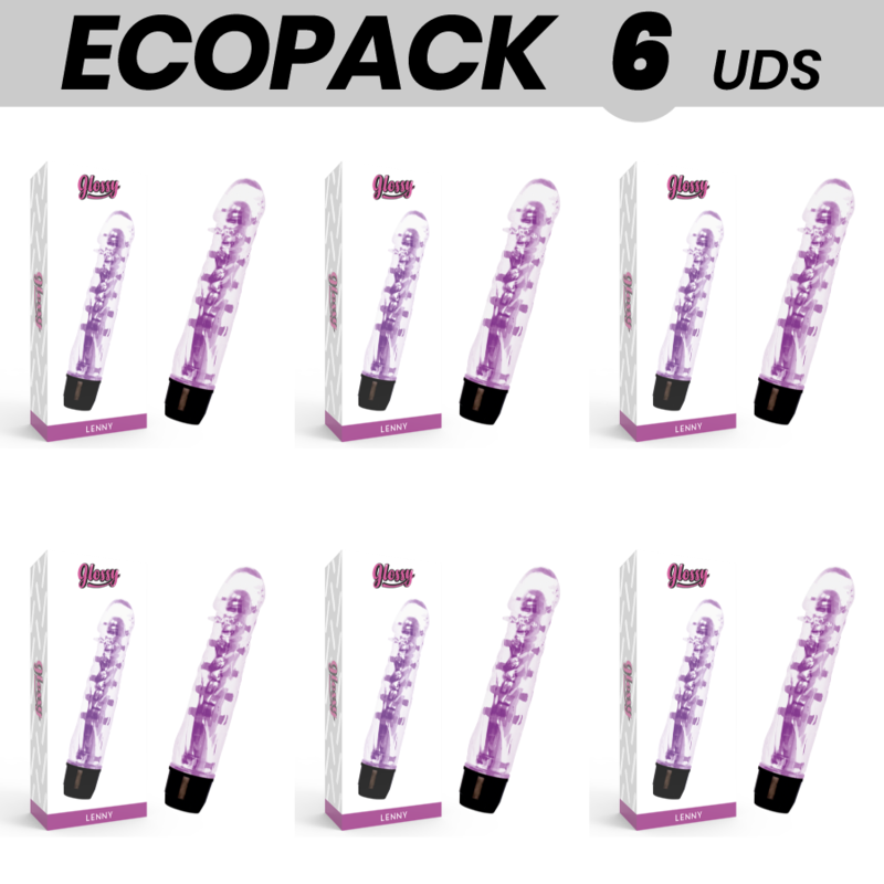 ECOPACK 6 UNITS - GLOSSY LENNY VIBRATOR PURPLE