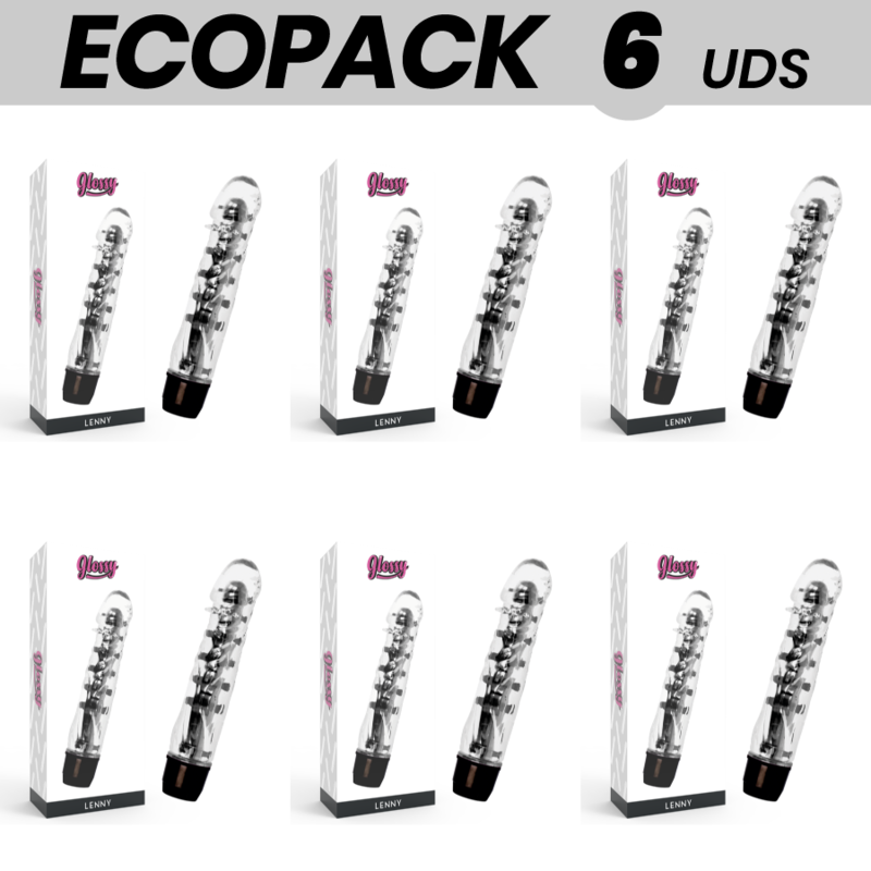ECOPACK 6 UNITS - GLOSSY LENNY VIBRATOR BLACK