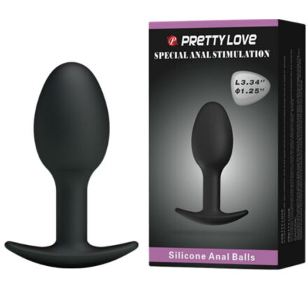 Pretty Love -anaalitappi, silikoni, musta, 6,5 cm