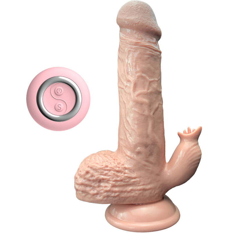 ARMONY - REALISTIC VIBRATOR  THRUSTING DILDO WITH TONGUE STIMULATOR 19 CM