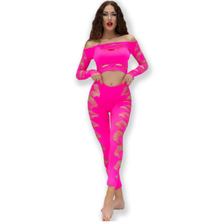Chilirose CR 4632 toppi ja leggingsit, neonpinkki, S/L