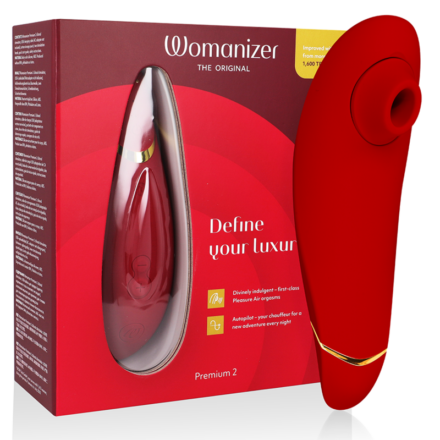 Womanizer Premium 2 -Pleasure Air -klitorisstimulaattori, bordeaux