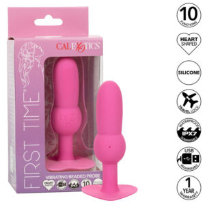 CALEXOTICS - FIRST TIME ANAL PLUG BEADED PROBE 10 VIBRATIONS PINK