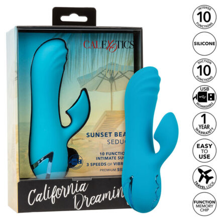 CALEXOTICS - SUNSET BEACH SEDUCER VIBRATOR  STIMULATOR 10 FUNCTIONS BLUE