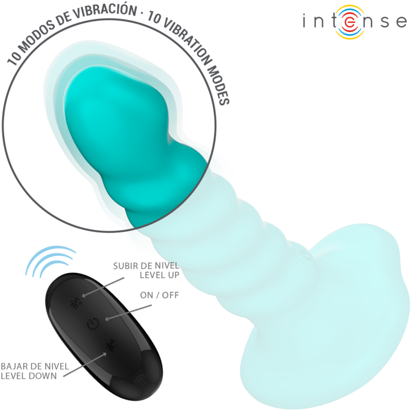 INTENSE - BUFFY VIBRATOR SIZE S SPIRAL DESIGN 10 VIBRATIONS BLUE REMOTE CONTROL 3 INTENSE - BUFFY VIBRATOR SIZE S SPIRAL DESIGN 10 VIBRATIONS BLUE REMOTE CONTROL - Image 3