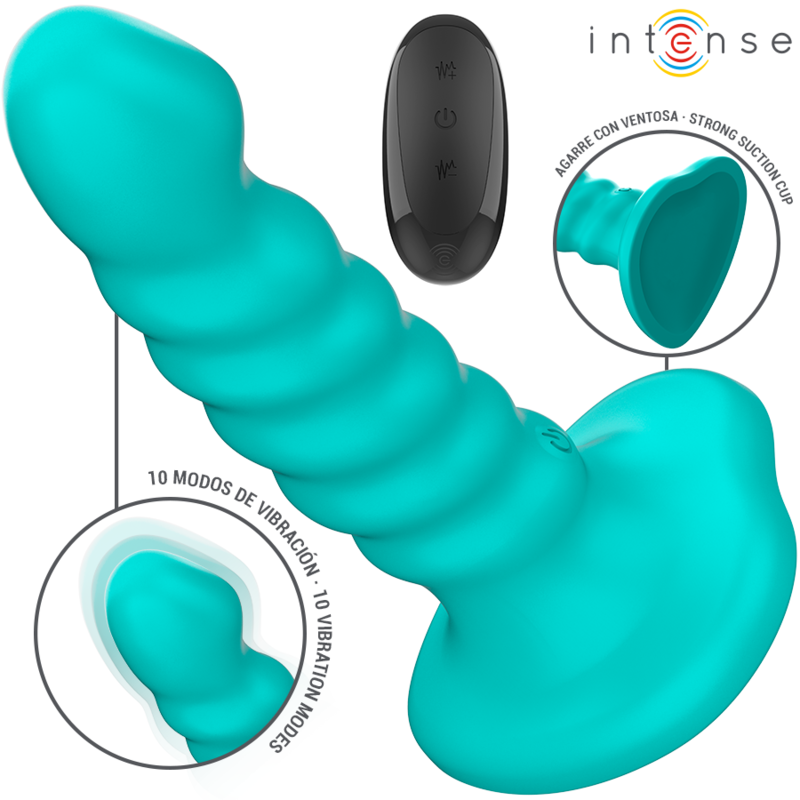 INTENSE - BUFFY VIBRATOR SIZE S SPIRAL DESIGN 10 VIBRATIONS BLUE REMOTE CONTROL 1 INTENSE - BUFFY VIBRATOR SIZE S SPIRAL DESIGN 10 VIBRATIONS BLUE REMOTE CONTROL