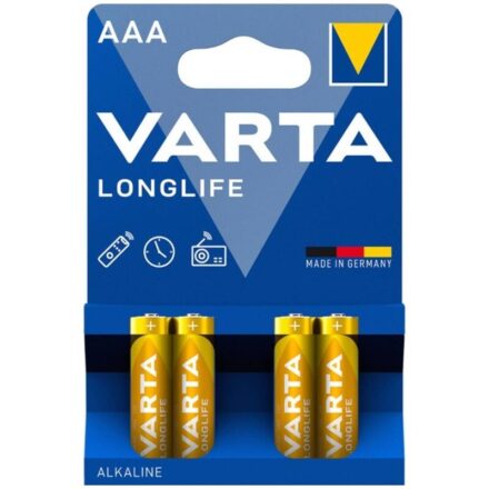 VARTA Longlife AAA LR03 -alkaliparistot, 4 kpl