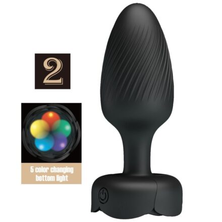 PRETTY LOVE - VARIAN ANAL PLUG WITH  LED LIGHT BLACK 10.8 CM
