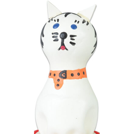 CONDOMERIE - HANDPAINTED NOVELTY CONDOMS CAT WHITE