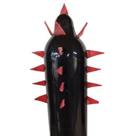CONDOMERIE - HANDPAINTED NOVELTY CONDOMS BLACK CACTUS XL