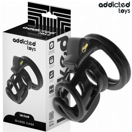 ADDICTED TOYS LOCKED - GILDEN CAGE SILICONE PENIS CAGE 8.5 CM
