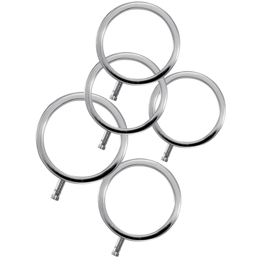ELECTRASTIM - ELECTRARINGS METAL PENIS RINGS PACK OF 5