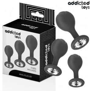 ADDICTED TOYS - SET OF 3 ANAL PLUG SILICONE WITH JEWEL