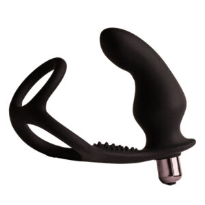 ROCKS-OFF - RO-ZEN RRO ANAL PLUG WITH VIBRATING PENIS RING BLACK