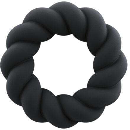 ROCKS-OFF - TWIST BLACK SILICONE MASTURBATOR RING