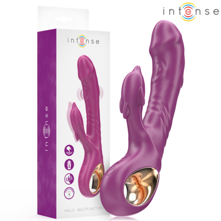 INTENSE - HALLE MULTIFUNCTION VIBRATOR WITH DOLPHIN STIMULATING TONGUE PURPLE