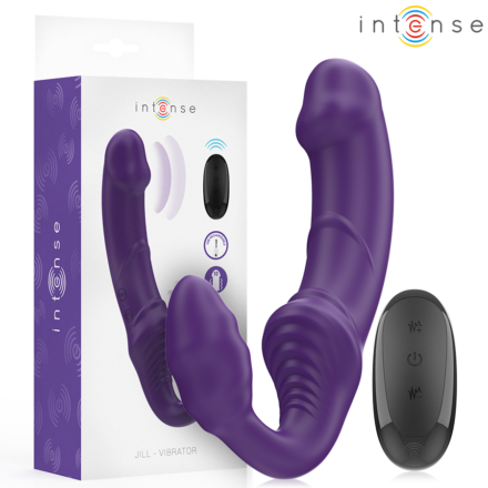 INTENSE - JILL DOUBLE VIBRATOR 20 CM PURPLE REMOTE CONTROL