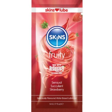 SKINS - FRUITY WATER-BASED LUBRICANT STRAWBERRY SINGLE-DOSE 5 ML