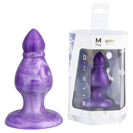SILEXD - QUEEN ANAL PLUG FANTASY LIQUID SILICONE THERMOREACTIVE PURPLE 9.2 CM