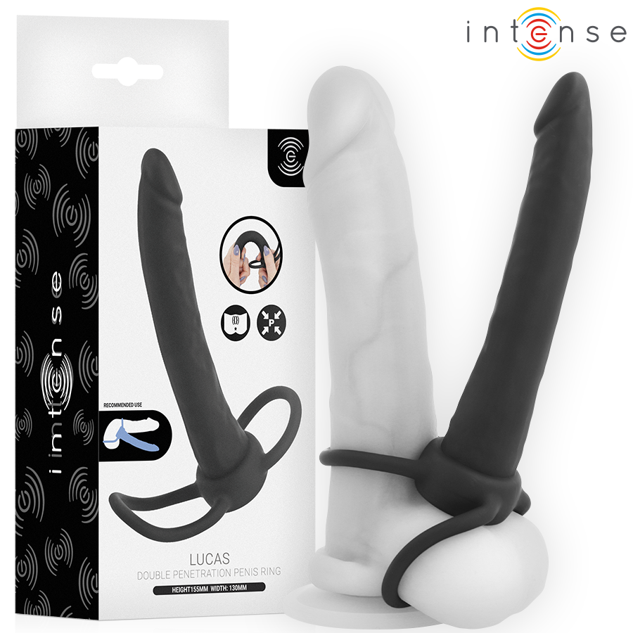 INTENSE- LUCAS ANAL DILDO WITH COCK AND TESTICLE RING SILICONE 1 INTENSE- LUCAS ANAL DILDO WITH COCK AND TESTICLE RING SILICONE