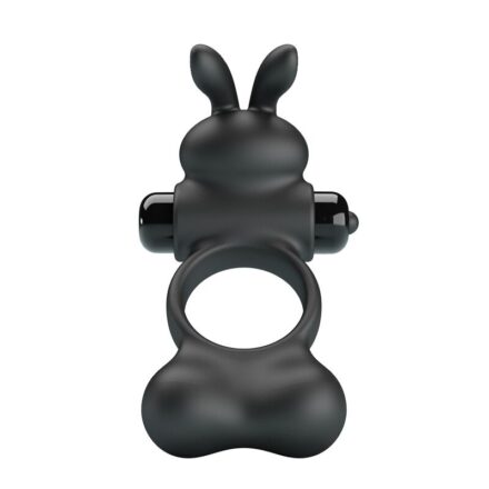 PRETTY LOVE - VIBRATING PENIS RING WITH BUNNY STIMULATOR 10 FUNCTIONS BLACK