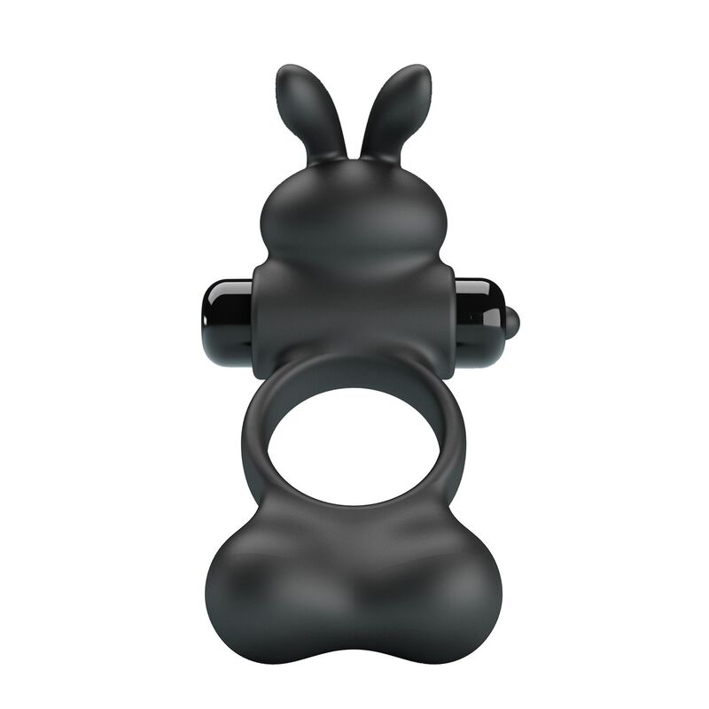 PRETTY LOVE - VIBRATING PENIS RING WITH BUNNY STIMULATOR 10 FUNCTIONS BLACK