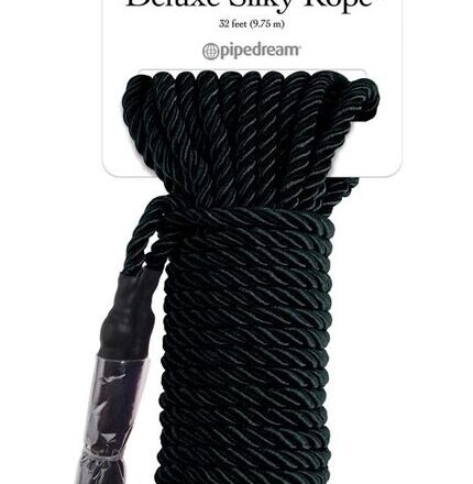 FETISH FANTASY SERIES - BLACK DELUXE SILK ROPE 9.75 M