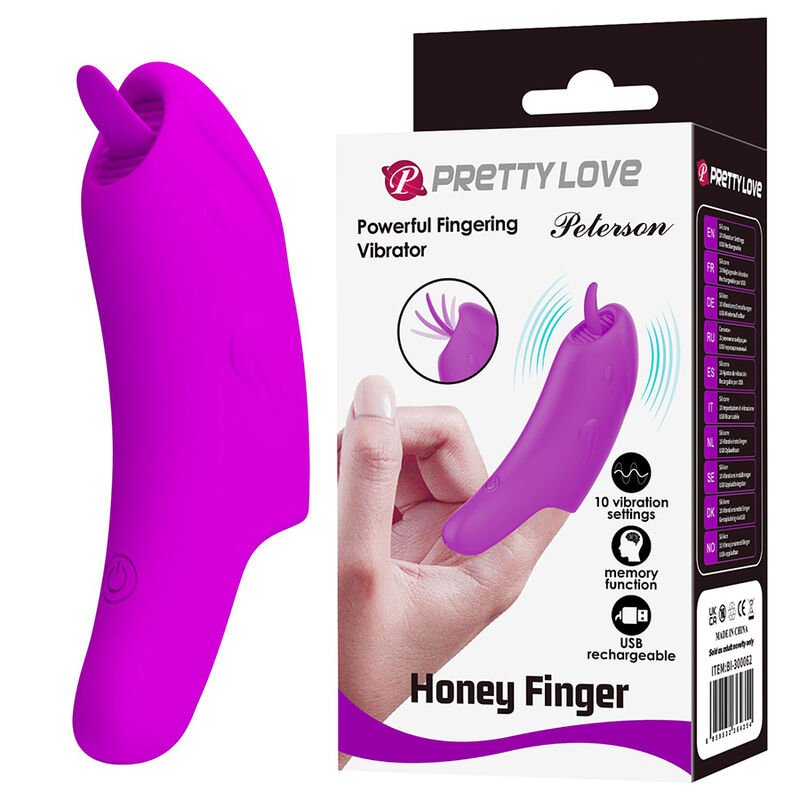 PRETTY LOVE - PETERSON HONEY FINGER RECHARGEABLE FINGER VIBRATOR PURPLE